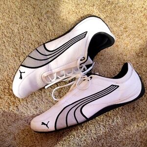 Puma White and Black Sleek Sneakers